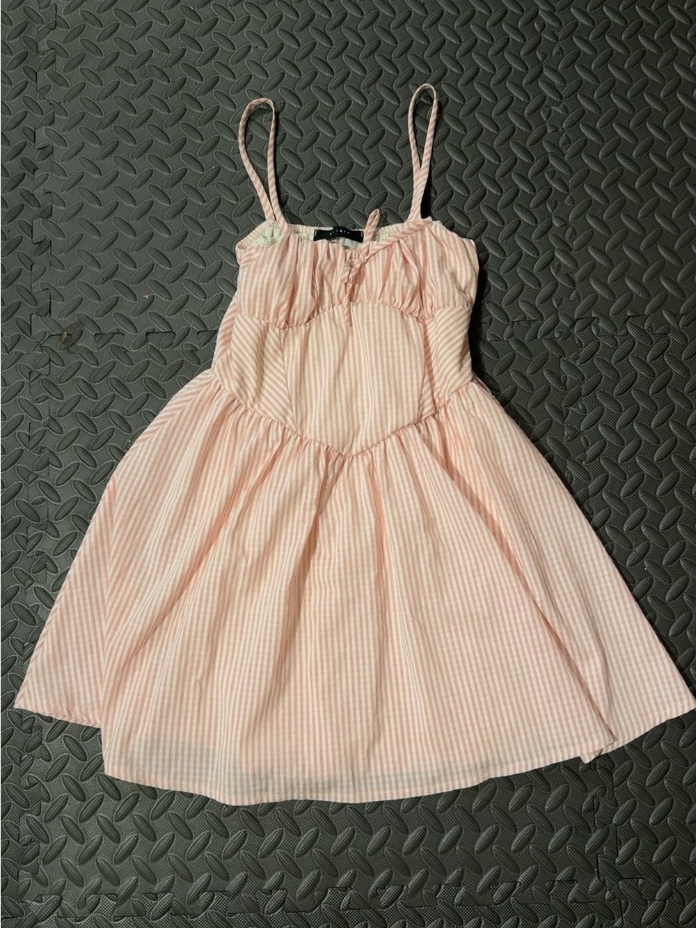 Light Pink Striped Sundress with Spaghetti Straps